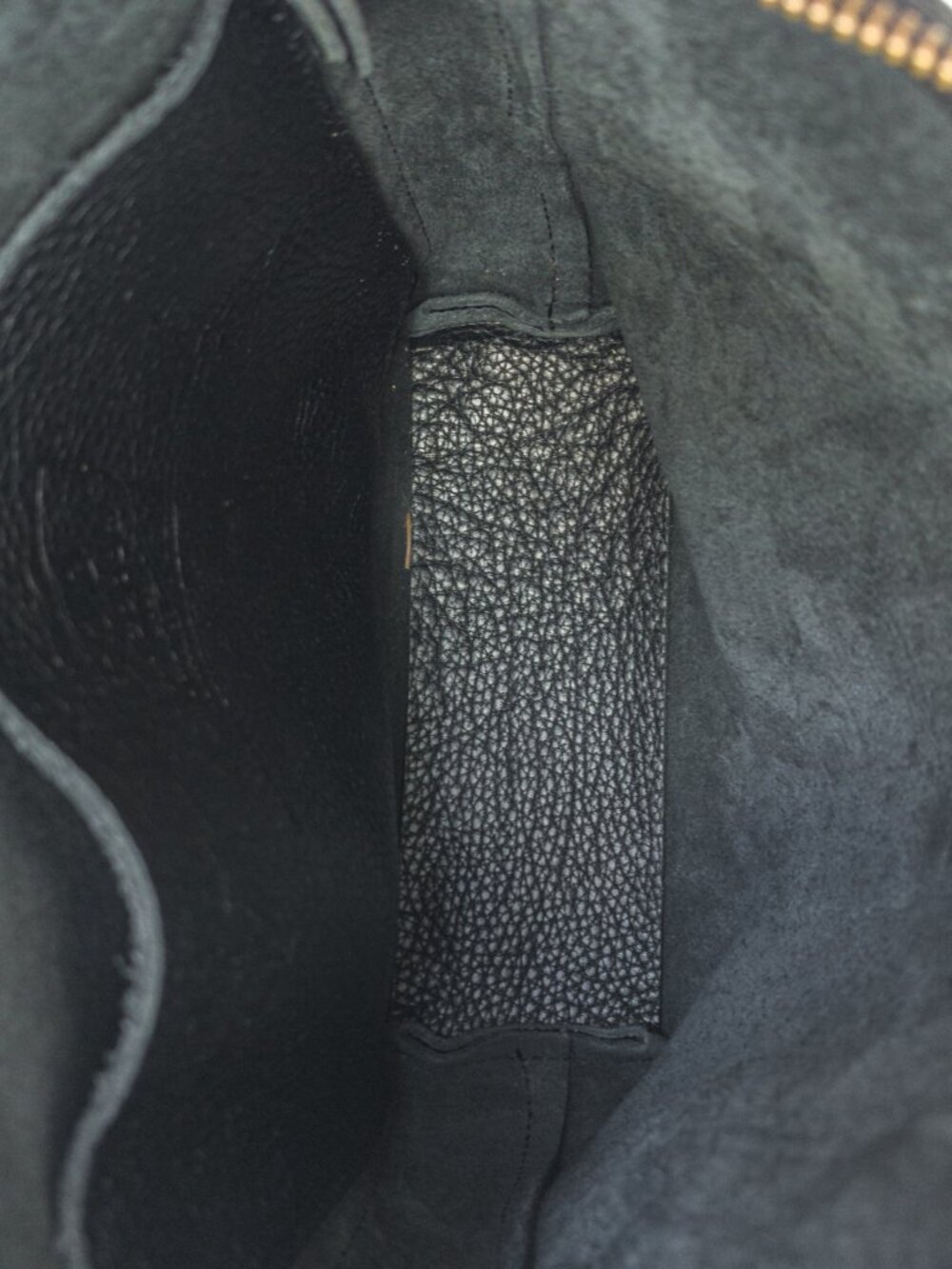 11600 Leather Goods Black Pebbled Leather Crossbody, Made in Spain - Picture 7 of 9